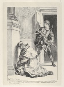 Hamlet Attempts to Kill the King by Eugène Delacroix