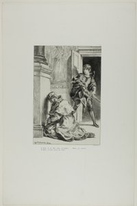 Hamlet Attempts to Slay the King, plate 8 from Hamlet by Eugène Delacroix