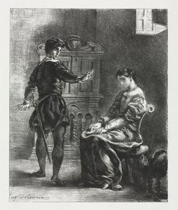 Hamlet: Hamlet and Ophelia by Eugène Delacroix