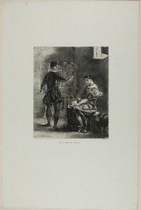 Hamlet and Ophelia, plate 5 from Hamlet by Eugène Delacroix