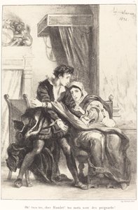 Hamlet and the Queen (Act III, Scene IV) by Eugène Delacroix