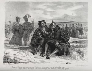 Illustrations for Faust: Faust and Wagner by Eugène Delacroix