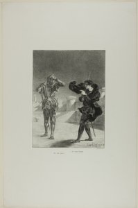 The Ghost on the Platform, plate 3 from Hamlet by Eugène Delacroix