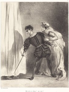 The Murder of Polonius Act III, Scene IV by Eugène Delacroix