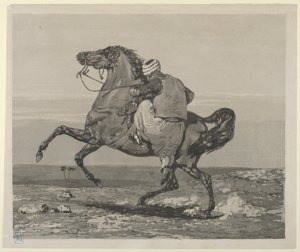 Turk Mounting His Horse by Eugène Delacroix