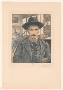 Self-Portrait of Eugène Delâtre by Eugène Delâtre (signed by artist)