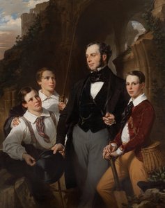 Portrait of Laurence Davidson and His Three Sons by Eugene Deveria