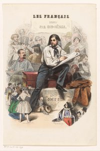 Sketching Artist (Title Page for: The French Painted by Themselves, 1841) by Eugène Guillaumot