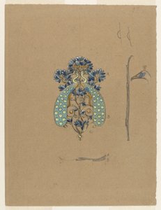 Design for a Belt Buckle with Peacock Motif