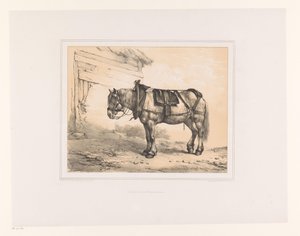 Horse with Saddle and Halter by Eugène Verboeckhoven