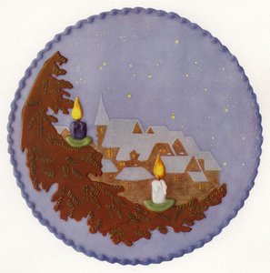 Christmas Cake with Night Scene by European Photographer