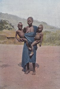 Dahomean Woman Carrying Her Twins