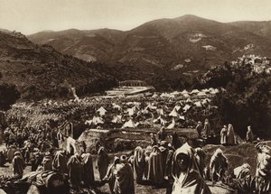 Moulay-Idris, Pilgrims Camp by European Photographer