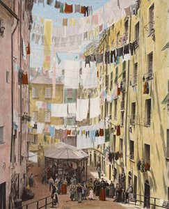 Street in the Old Quarter of Genoa, Italy by European Photographer