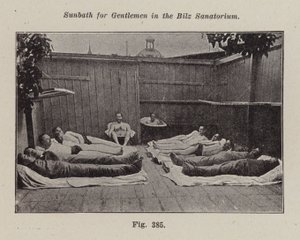Sunbath for gentlemen in the Bilz Sanatorium by European Photographer