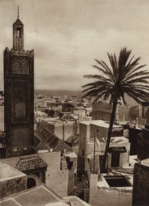 Tangiers, View of the town with the Aissaula Mosque