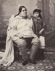 Tunisian Jewish Woman and Her Daughter (b/w photo) by European Photographer