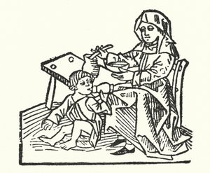 15th century nurse and child by European School