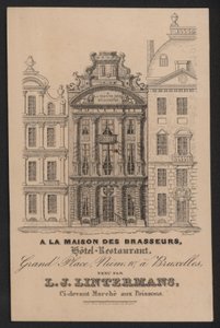 A La Maison Des Brasseurs, Hotel Restaurant, Bruxelles, L J Lintermans by European School