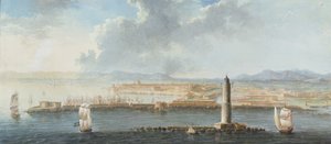 A View of a Port from the Sea, Probably Livorno by European School