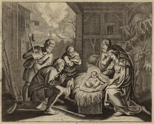 Adoration of the shepherds by European School