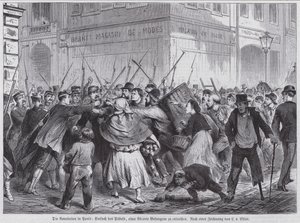Attempt by a Mob to Free a Prisoner Being Escorted under Guard, Paris Commune