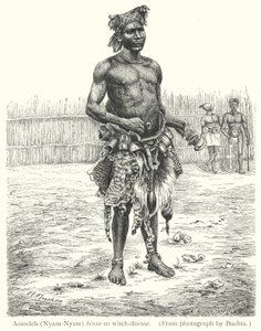 Azandeh (Nyam-Nyam) binsa or witch-doctor by European School