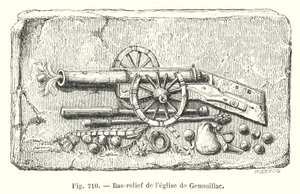Bas-Relief of the Church of Genouillac (engraving) by European School