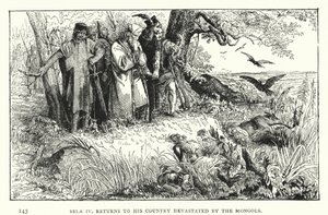 Bela IV, Returns to His Country Devastated by the Mongols by European School