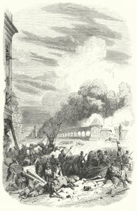 Belgian Rebels at a Barricade Facing the Parc de Bruxelles, Belgian Revolution