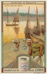 Boats on the Nile near Cairo by European School