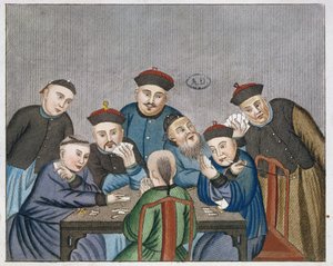 Card Players in China, Early Nineteenth Century by European School