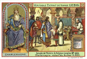 Charlemagne, King of the Franks, Visiting a School, 800 by European School