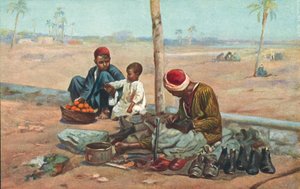 Cobbler and Children, Egypt by European School