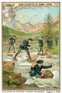 Crossing a Mountain Torrent by European School