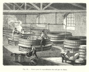 Tanks for Saponification of Tallow by Lime (engraving) by European School