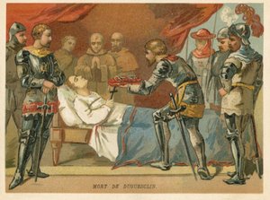 Death of Bertrand du Guesclin, French military commander, 1380 by European School