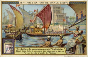 Departure of a trading fleet from India for the land of gold on the East coast of Africa