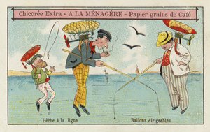 Dirigible Balloons: Fishing by European School