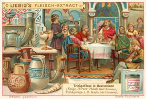 Drinking session in Germany at the time of Charlemagne