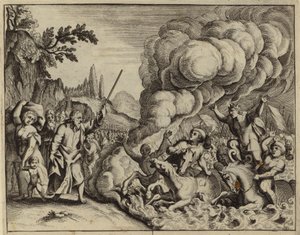 Drowning of the army of Pharaoh in the waters of the Red Sea by European School