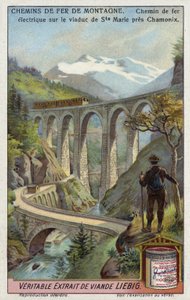 Electric railway on the Viaduc Ste Marie, near Chamonix, France