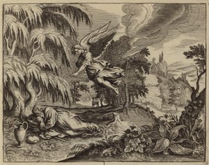 Elijah roused by an angel in the wilderness by European School