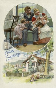 Feeding a young child Suchard cocoa by European School
