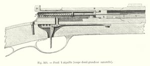 Needle Gun, Half-Natural Size Section (engraving) by European School