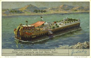Galley of the Roman Emperor Caligula on Lake Nemi, Italy, 1st Century by European School