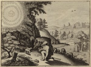 God Appearing to Moses in the Burning Bush by European School