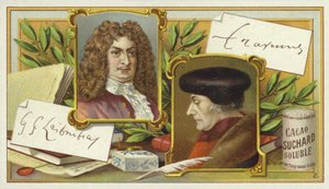 Gottfried Wilhelm Leibniz and Desiderius Erasmus by European School