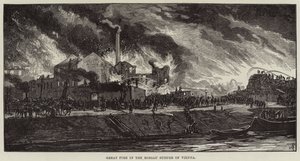 Great Fire in the Rossau Suburb of Vienna by European School