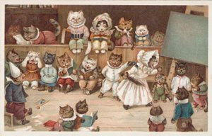 Humorous Cat Postcard by European School